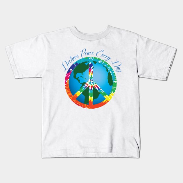 Declare Peace Every Day Kids T-Shirt by keshanDSTR